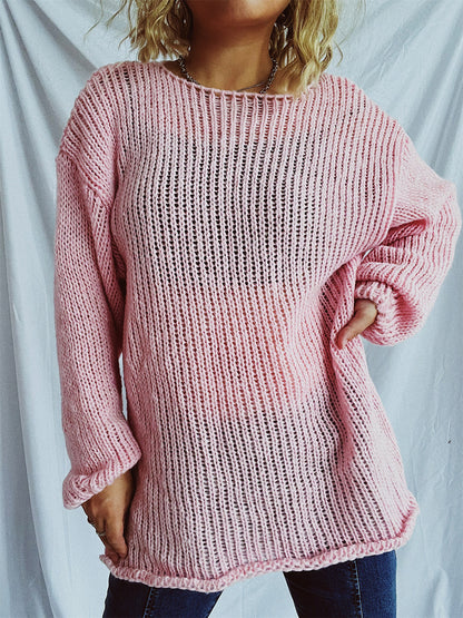 Boat Neck Dropped Shoulder Sweater