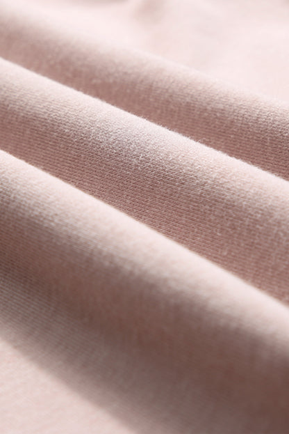Apricot Powder Quilted Textured Quarter Zip Raglan Sleeve Sweatshirt