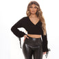 Fall Solid Color Pullover T-shirt Women Casual Young Wind Black Long Sleeve T-shirt Women