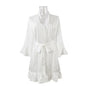 Sexy Pajamas Sexy Artificial Silk Lotus Leaf Cuff Cardigan Outerwear Gown Nightgown