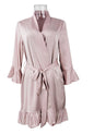 Sexy Pajamas Sexy Artificial Silk Lotus Leaf Cuff Cardigan Outerwear Gown Nightgown
