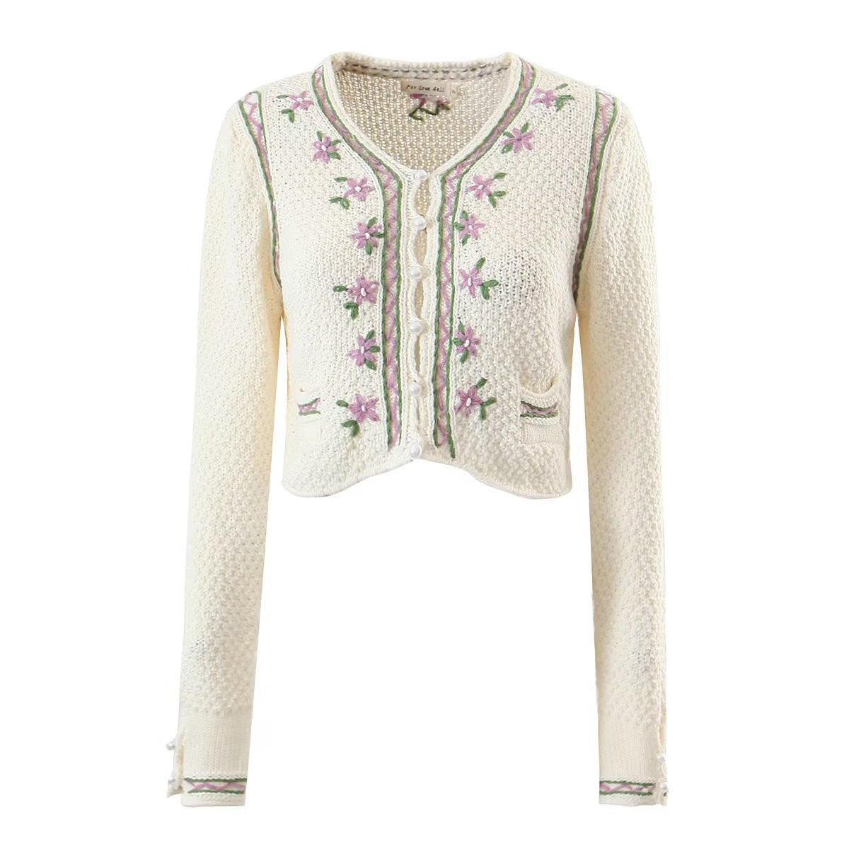 Women Clothing Autumn Embroidered Knitwear Cardigan