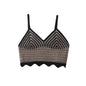 Spring Summer Sexy Deep V Plunge Plunge neck Black White Contrast Color Crochet Criss Cross Small Sling