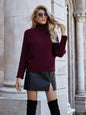 Autumn Winter Knitwear Loose Solid Color Turtleneck Pullover Sweater Women