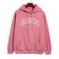 Spring Autumn  Fleece Lined  Women Thick Hooded Pullover Loose Printed Thin  Trendy Women