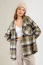 Winter Waffle Hooded Spliced Plaid Blouse Coat for Women