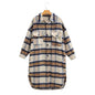 Autumn Winter Purple Plaid Wool Coat Women Students Korean Thick Loose Slimming Woolen Overcoat