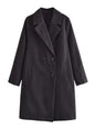 Autumn Winter Polo Collar Coat Double Breasted Long Shirt