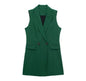 Spring Autumn Women Clothing Double Breasted Waist Slimming Blazer Vests