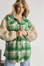 Popular Contrast Color Check Jacket Autumn Winter Thickening Plaid Stitching Lamb Wool Coat