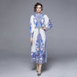 Women Spring Fall A Line Shirt Long Sleeve Maxi Dress