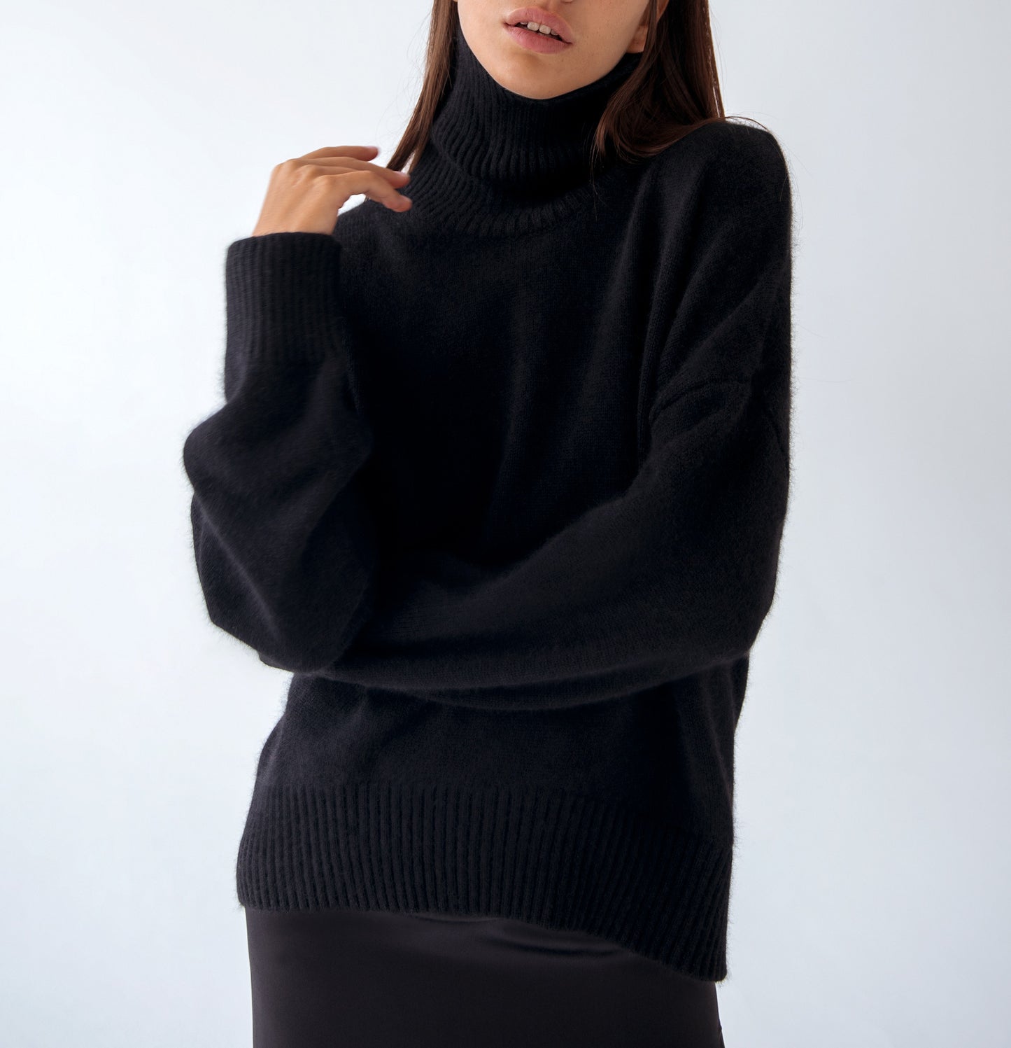 Autumn Winter Popular High Collar Loose Knitwear Sweater for Women