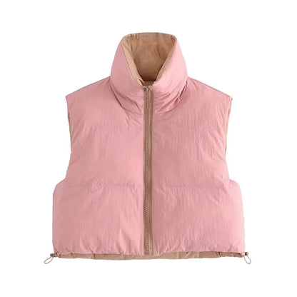 Autumn Winter Reversible Cotton-Padded Coat Vest Jacket Coat