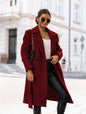 Autumn New Fashion Strap Long Woolen Coat