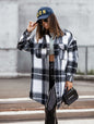 New Mid Length Plaid Printed Coat