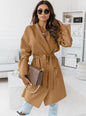 New Long Sleeved  Woolen Coat With Strap Outerwear