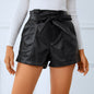 Summer Women  Loose Pants Street Bandage Black Wide Leg Shorts Women