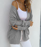 Autumn Winter Solid Color V neck Long Sleeve Knitwear Office Sweater Hollow Out Cardigan Women