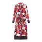 Autumn  Women  Clothing Floral Printed Shirt Dress