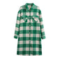 Autumn Double Pocket Plush Woolen Plaid Overcoat Coat Women Woolen Outer