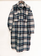 Winter Women Coat Thickened Elegant Plush Loose Plaid Long Sleeved Woolen Coat