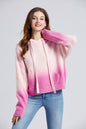 Women Fall Winter Gradual Color Change Soft Waxy Lazy Door Sewing Sweater Women Premium Hooded Arctic Velvet Sweater Hoodies