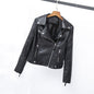 Faux Leather Coat for Women Short Lapels Coat Spring Autumn Korean Slim Fit Harajuku Students Biker Leather Jacket