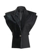 Fall Crocodile Pattern Leather Stitching Blzaer Fabric Vest Personalized Cut Stylish Adjustable Jacket