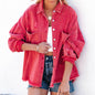 Raglan Sleeve Mid Length Ripped Loose Denim Jacket Women Jacket Coat Arrival Multicolor