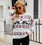 Festival Autumn Winter Christmas Women Sweater Deer Knitted Pullover Sweater for Women