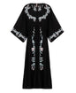 Women  Spring and Summer Bohemian Flower Embroidered Vintage Goddess Dress