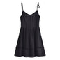 French Retro Wooden Ear Lace Slim Strap Dress