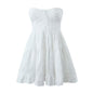 Pure Dignified White Dress Summer Lady Square Collar Mid Length Dress Women