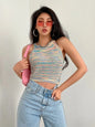 Women Summer Crew Neck Sexy Jersey Slim Crop Tank Top