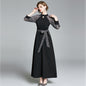 New Stand Up Collar Waist Patchwork Dress Vintage Fashion Dress