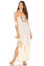 Women Summer New Bohemian Vacation Embroidered Dress Collar Shoulder Hanging Long Dress