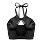 Summer Sexy Slim Fit Halter Spaghetti Straps Vest Strap Hollow Out Cutout out Bright Leather Women Clothing