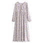 Maxi Dress Elegant Floral Dress Women Spring Autumn