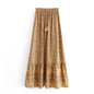 Summer Wind Women Positioning Floral Tassel Elastic Waist Skirt