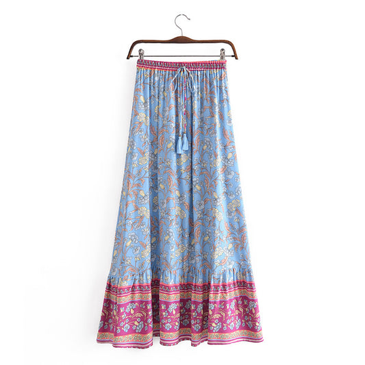 Bohemian Rayon Positioning Women Printed Wear Skirt