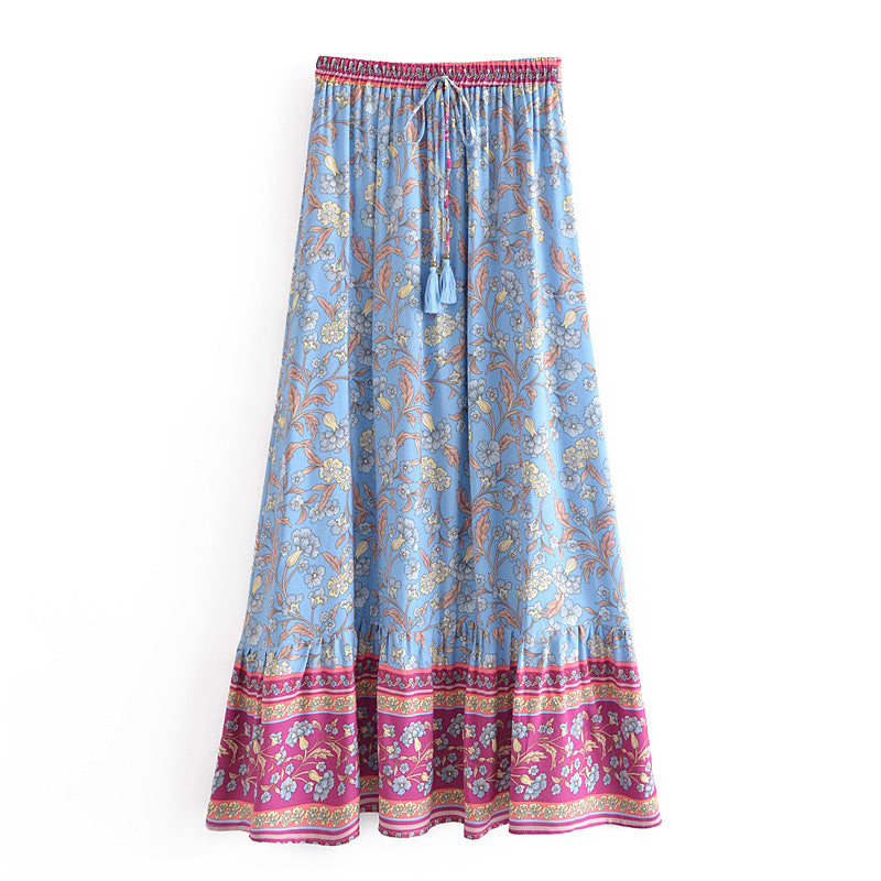 Bohemian Rayon Positioning Women Printed Wear Skirt