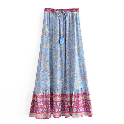 Bohemian Rayon Positioning Women Printed Wear Skirt