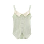 French Classic Square Collar Small Sling Women Summer Outer Wear Inner Wear Base Knitting Vest Sexy Sleeveless Top Tide