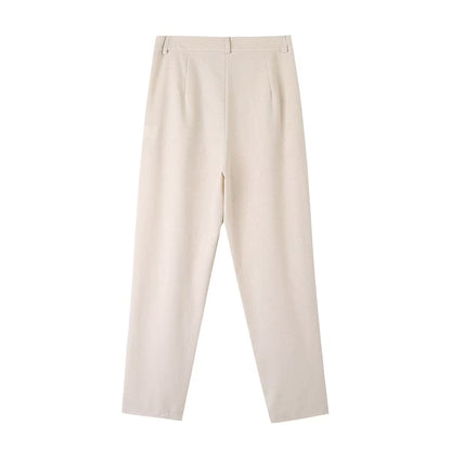 F00177824 F00177823White Women Loose Casual Autumn High Waist Cropped Harem Pants Women Pants