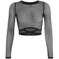 Women Clothing Sexy Grid See through Women Tops Long Sleeve Tight T shirt Ladies