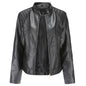 New Spring Autumn Women Leather Jacket Women Graceful Stand Collar Faux Leather Women Leather Jacket Women Leather Coat