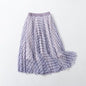 Spring Summer Dress Skirt Western Elastic Waist Korean A line Gradient Color Skirt High Waist Mesh