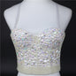 Heavy Industry Beads Vest Ball Sexy Sling Light Diamond Corset Chest Support Body Shaping Top