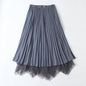 Spring Elegant  High Waist Pleated Bubble Skirt Fairy Mesh Maxi Dress for Women