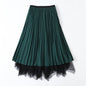 Spring Elegant  High Waist Pleated Bubble Skirt Fairy Mesh Maxi Dress for Women